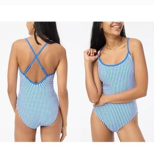 J Crew Factory | NWT | Striped one-piece swimsuit crisscross back | Sz XS CA229